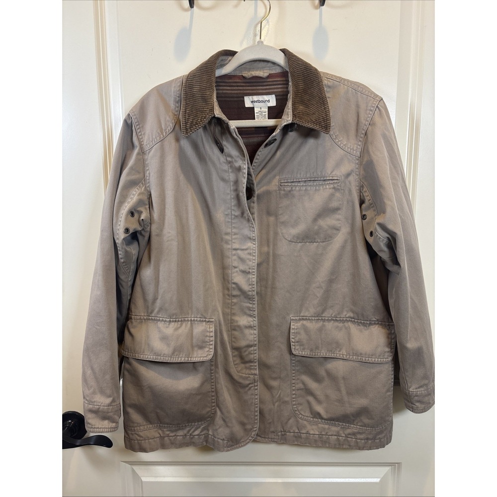Vintage Westbound Brown Corduroy Chore Jacket Sz Small Barn Coat Flannel Lined